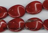 CTW85 15.5 inches 15*20mm twisted oval red jasper gemstone beads