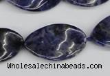 CTW97 15.5 inches 18*30mm twisted oval sodalite gemstone beads