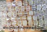 CUBS22 15 inches 8*8mm faceted cube white crystal gemstone beads