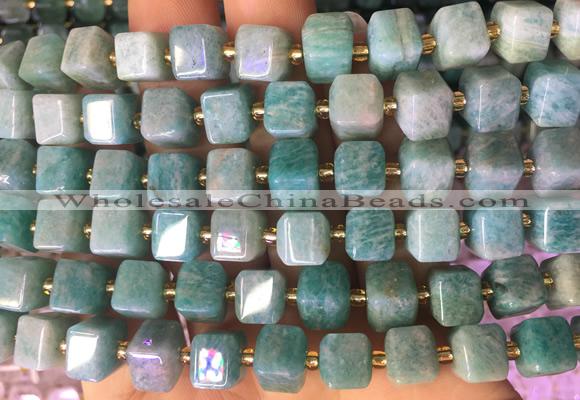 CUBS28 15 inches 8*8mm faceted cube amazonite gemstone beads