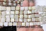 CUBS71 15 inches 6 - 7mm cube white moonstone gemstone beads wholesale