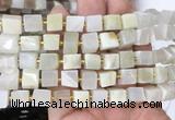 CUBS72 15 inches 7 - 8mm cube white moonstone gemstone beads wholesale