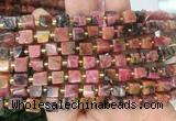 CUBS83 15 inches 6 - 7mm cube rhodonite gemstone beads wholesale