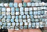 CUBS86 15 inches 6 - 7mm cube larimar gemstone beads wholesale