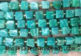 CUBS91 15 inches 8 - 9mm cube amazonite gemstone beads wholesale