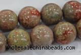 CUG106 15.5 inches 16mm round Chinese unakite beads wholesale