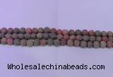 CUG180 15.5 inches 4mm round matte unakite gemstone beads