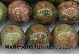 CUG200 15 inches 8mm round unakite beads, 2mm hole