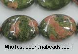 CUG62 16 inches 18*25mm oval natural unakite gemstone beads wholesale