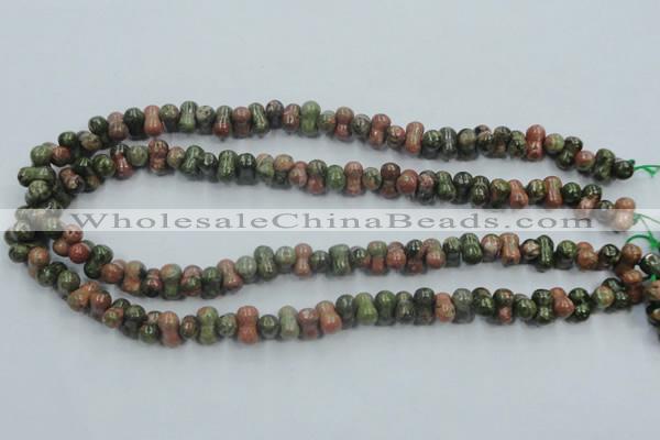 CUG65 16 inches 8*12mm bone natural unakite gemstone beads wholesale