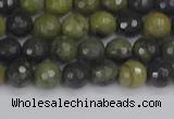 CUJ100 15.5 inches 4mm faceted round African green autumn jasper beads