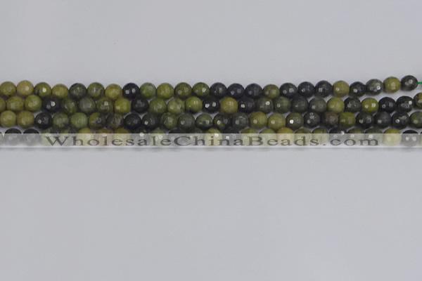 CUJ100 15.5 inches 4mm faceted round African green autumn jasper beads