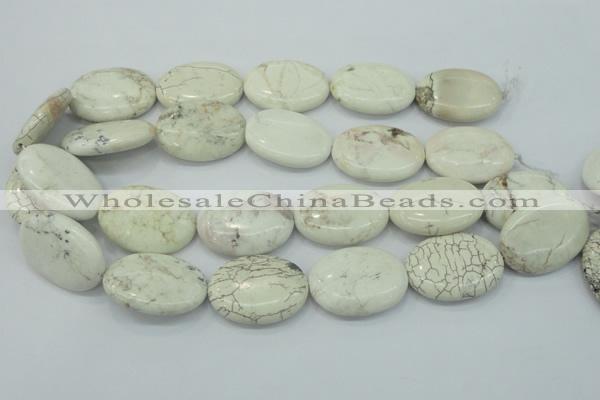 CWB02 15.5 inches 25*35mm oval natural white howlite gemstone beads