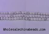 CWB220 15.5 inches 4mm round matte white howlite beads