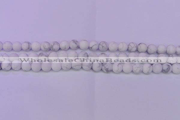 CWB220 15.5 inches 4mm round matte white howlite beads