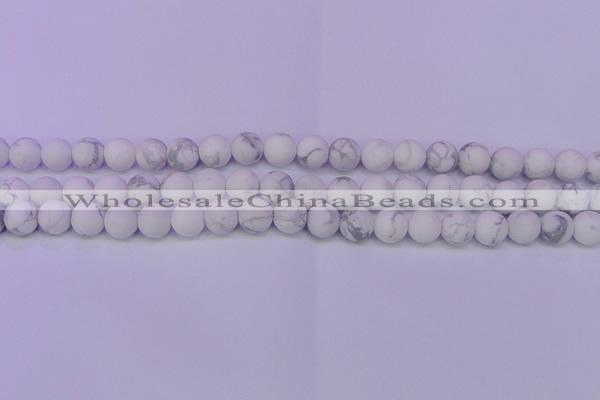 CWB223 15.5 inches 10mm round matte white howlite beads