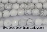 CWB231 15.5 inches 6mm faceted round white howlite beads