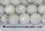 CWB232 15.5 inches 8mm faceted round white howlite beads