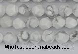 CWB238 15.5 inches 6mm faceted nuggets white howlite beads