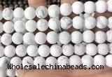 CWB253 15.5 inches 10mm round matte white howlite beads wholesale