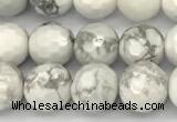 CWB265 15 inches 6mm faceted round howlite turquoise beads