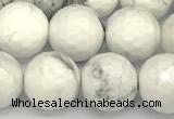 CWB267 15 inches 10mm faceted round howlite turquoise beads