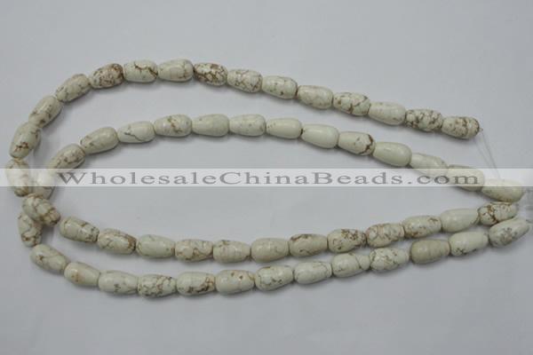 CWB331 15.5 inches 8*14mm teardrop howlite turquoise beads