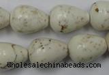 CWB333 15.5 inches 15*20mm teardrop howlite turquoise beads