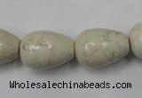 CWB334 15.5 inches 15*22mm teardrop howlite turquoise beads