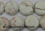 CWB345 15.5 inches 18mm flat round howlite turquoise beads