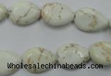 CWB363 15.5 inches 12*16mm flat teardrop howlite turquoise beads