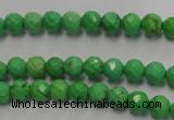 CWB390 15.5 inches 4mm faceted round howlite turquoise beads