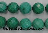 CWB404 15.5 inches 12mm faceted round howlite turquoise beads