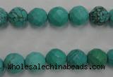 CWB412 15.5 inches 8mm faceted round howlite turquoise beads