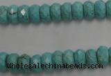 CWB443 15.5 inches 5*8mm faceted rondelle howlite turquoise beads