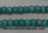 CWB444 15.5 inches 6*8mm faceted rondelle howlite turquoise beads