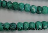 CWB446 15.5 inches 7*10mm faceted rondelle howlite turquoise beads