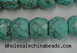 CWB458 15.5 inches 13*15mm faceted rondelle howlite turquoise beads