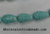 CWB471 15.5 inches 10*16mm faceted teardrop howlite turquoise beads