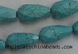 CWB474 15.5 inches 12*22mm faceted teardrop howlite turquoise beads