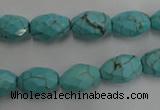 CWB481 15.5 inches 8*12mm faceted rice howlite turquoise beads