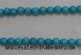 CWB552 15.5 inches 4mm round howlite turquoise beads wholesale