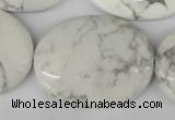 CWB60 15.5 inches 30*40mm oval natural white howlite beads wholesale