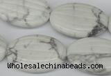 CWB68 15.5 inches 20*30mm carved oval natural white howlite beads