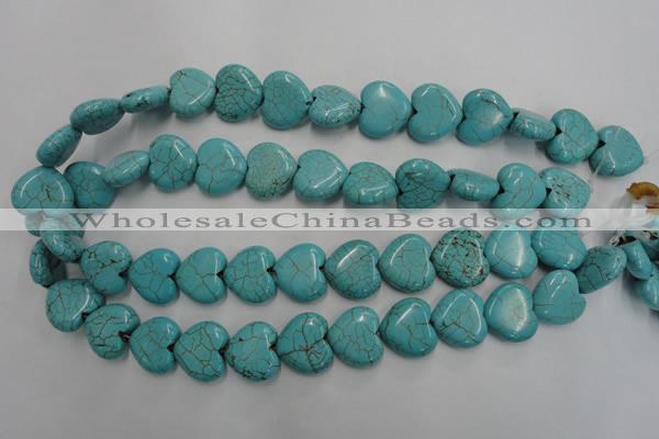 CWB718 15.5 inches 18*18mm heart howlite turquoise beads wholesale