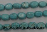 CWB730 15.5 inches 6*10mm oval howlite turquoise beads wholesale