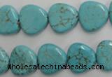 CWB748 15.5 inches 14*14mm triangle howlite turquoise beads wholesale