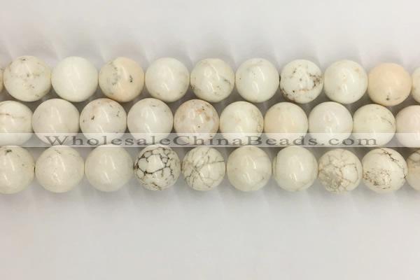 CWB805 15.5 inches 14mm round white howlite turquoise beads