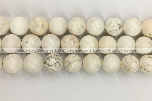 CWB807 15.5 inches 18mm round white howlite turquoise beads