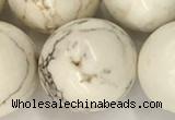 CWB809 15.5 inches 22mm round white howlite turquoise beads